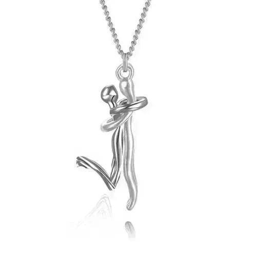 18K Love Hug Necklace Couple Anniversary Valentine's Day Gift Fashion Simple Temperament Clavicle Chain Pendant Necklace