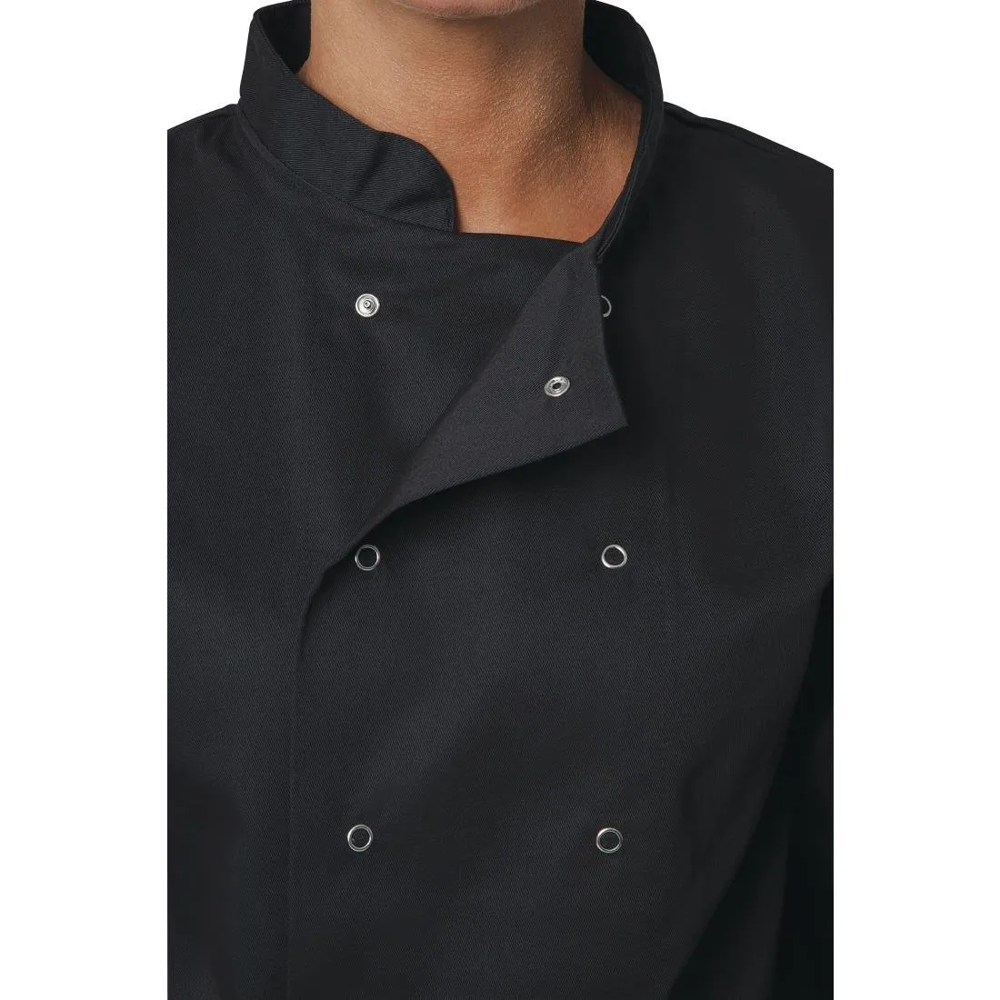A438-XS Whites Vegas Unisex Chefs Jacket Long Sleeve Black XS