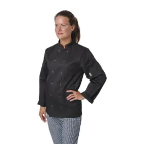 A438-XS Whites Vegas Unisex Chefs Jacket Long Sleeve Black XS