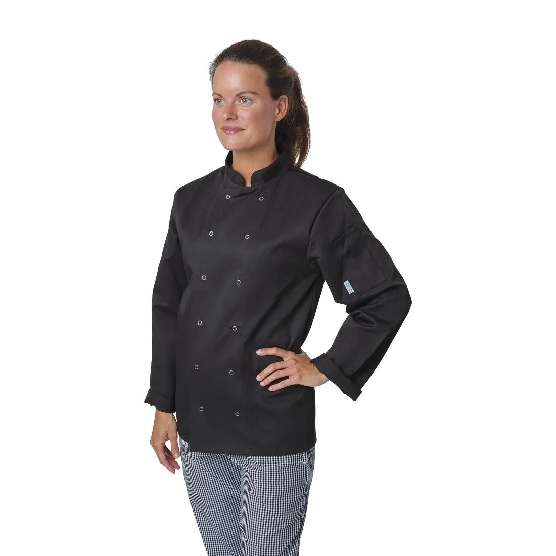 A438-XS Whites Vegas Unisex Chefs Jacket Long Sleeve Black XS