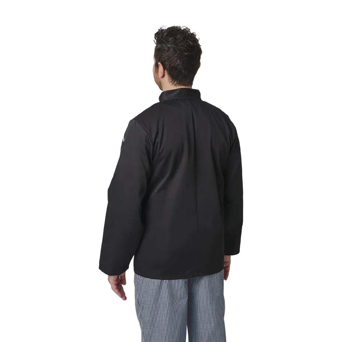 A438-XS Whites Vegas Unisex Chefs Jacket Long Sleeve Black XS