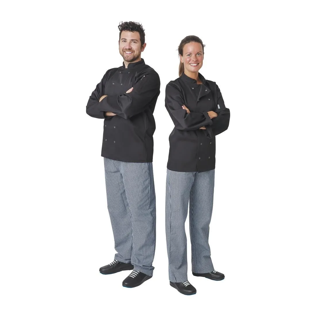 A438-XS Whites Vegas Unisex Chefs Jacket Long Sleeve Black XS
