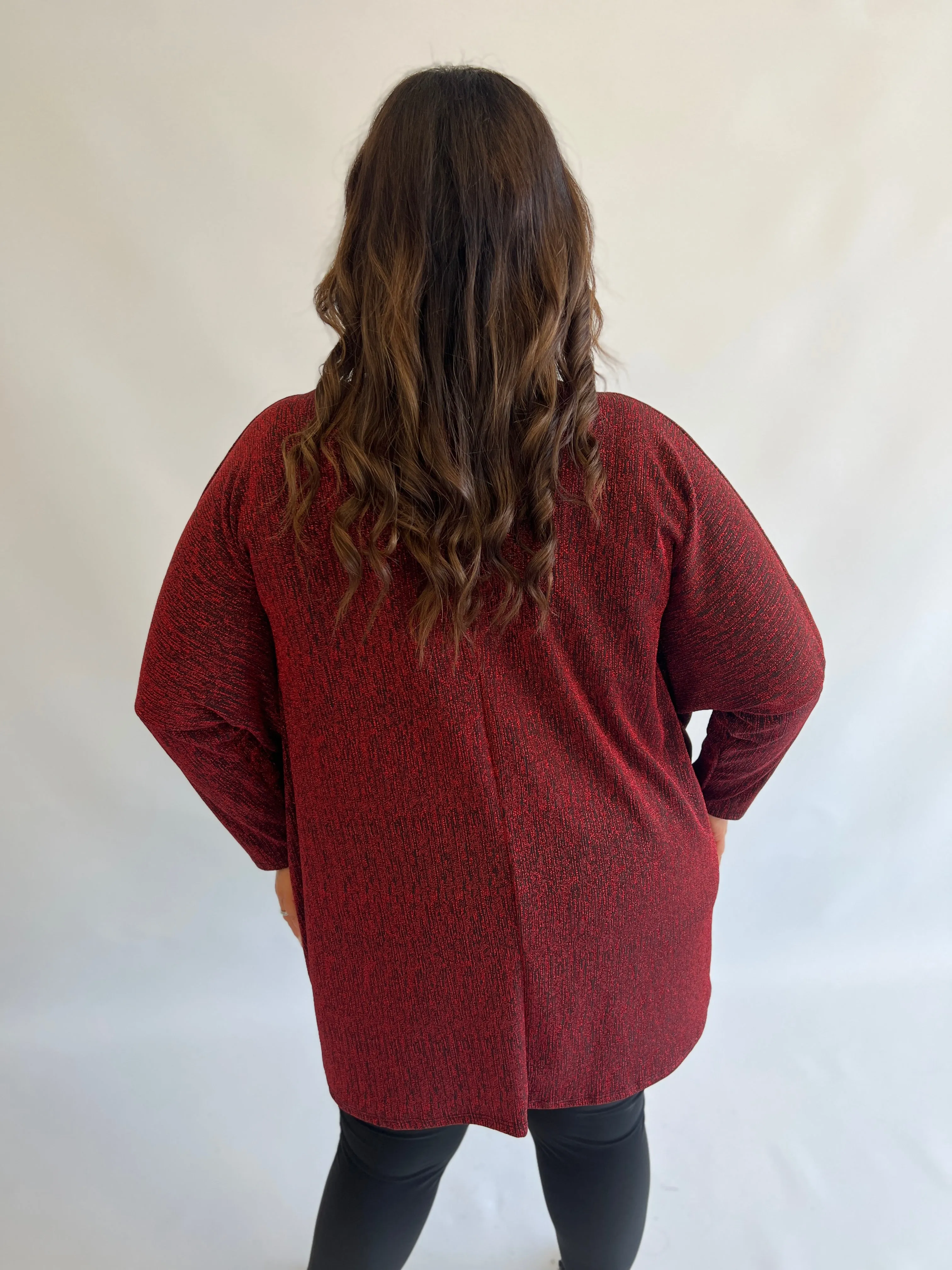 Amara Glitter Top in Red