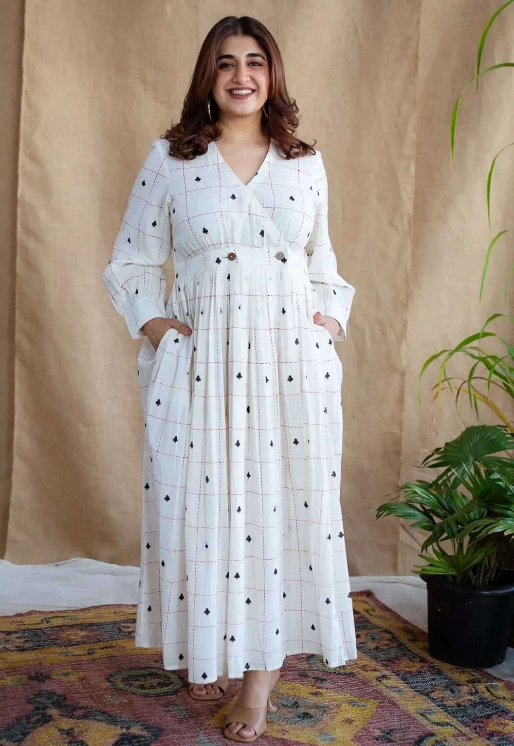 Arika Block Printed Cotton Dress