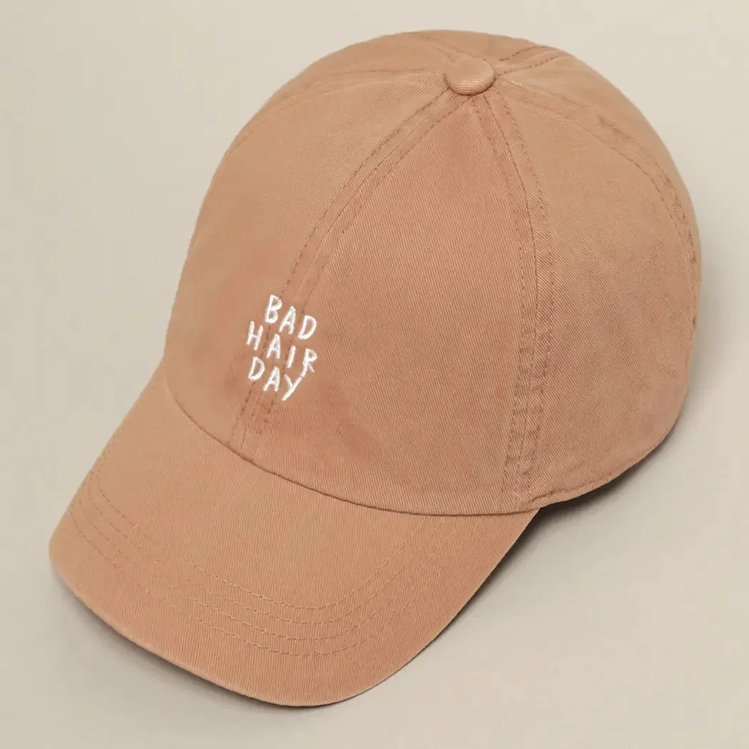 Bad Hair Day Baseball Cap | Black, Plum & Clay