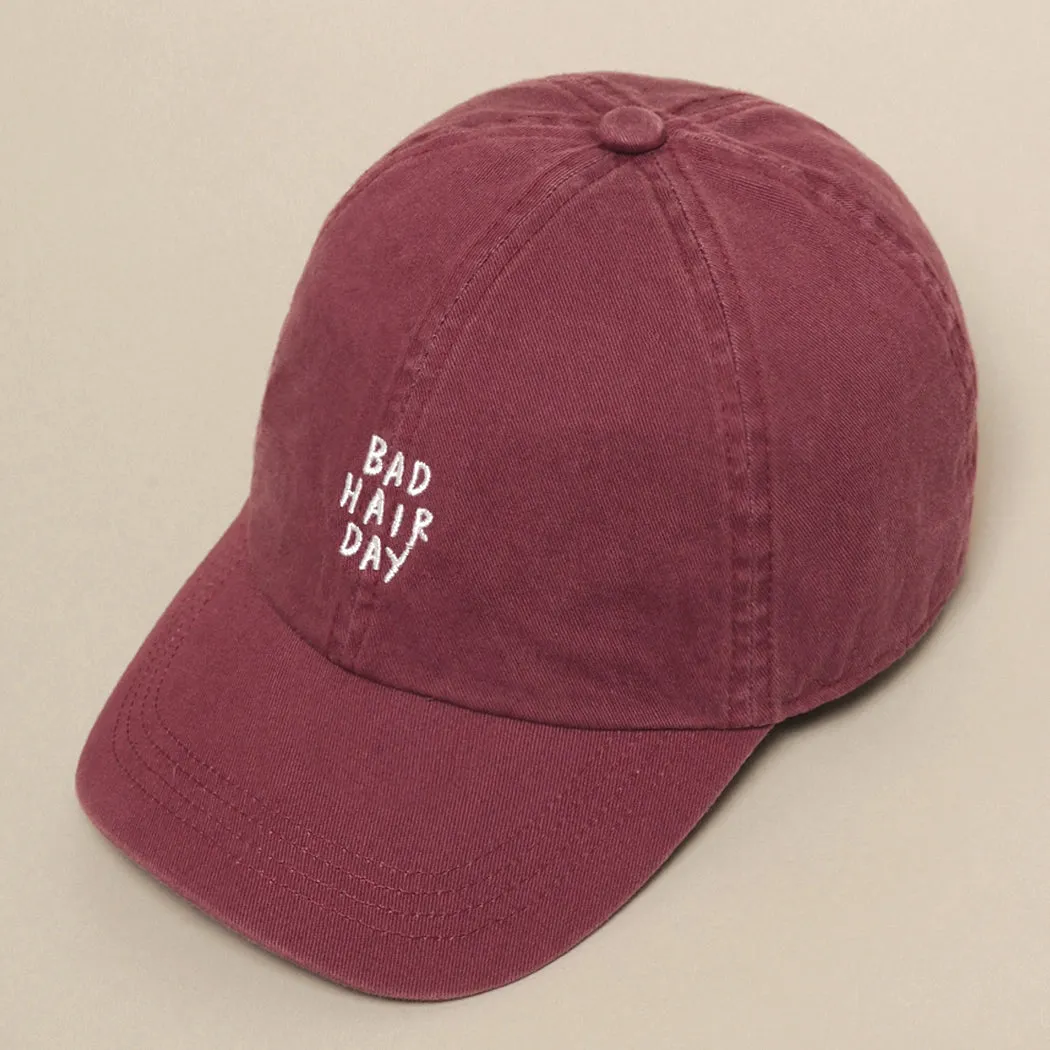 Bad Hair Day Baseball Cap | Black, Plum & Clay