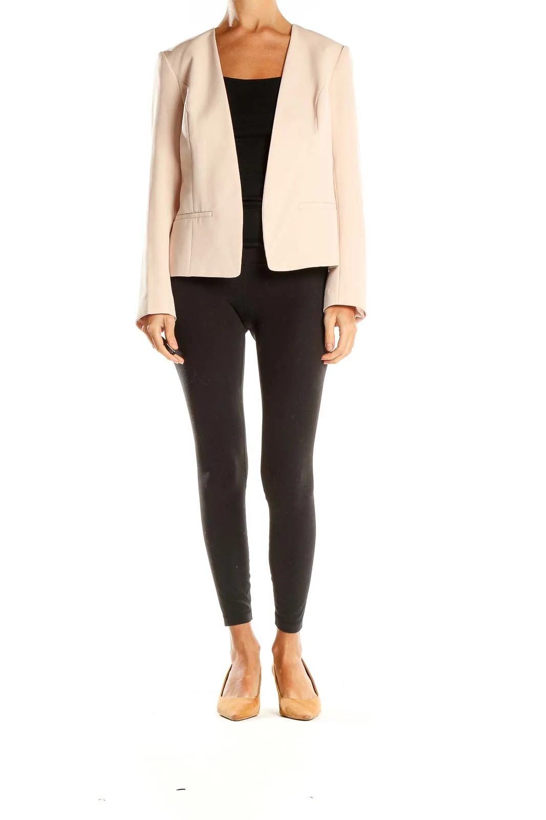 Blush Open-Front Blazer
