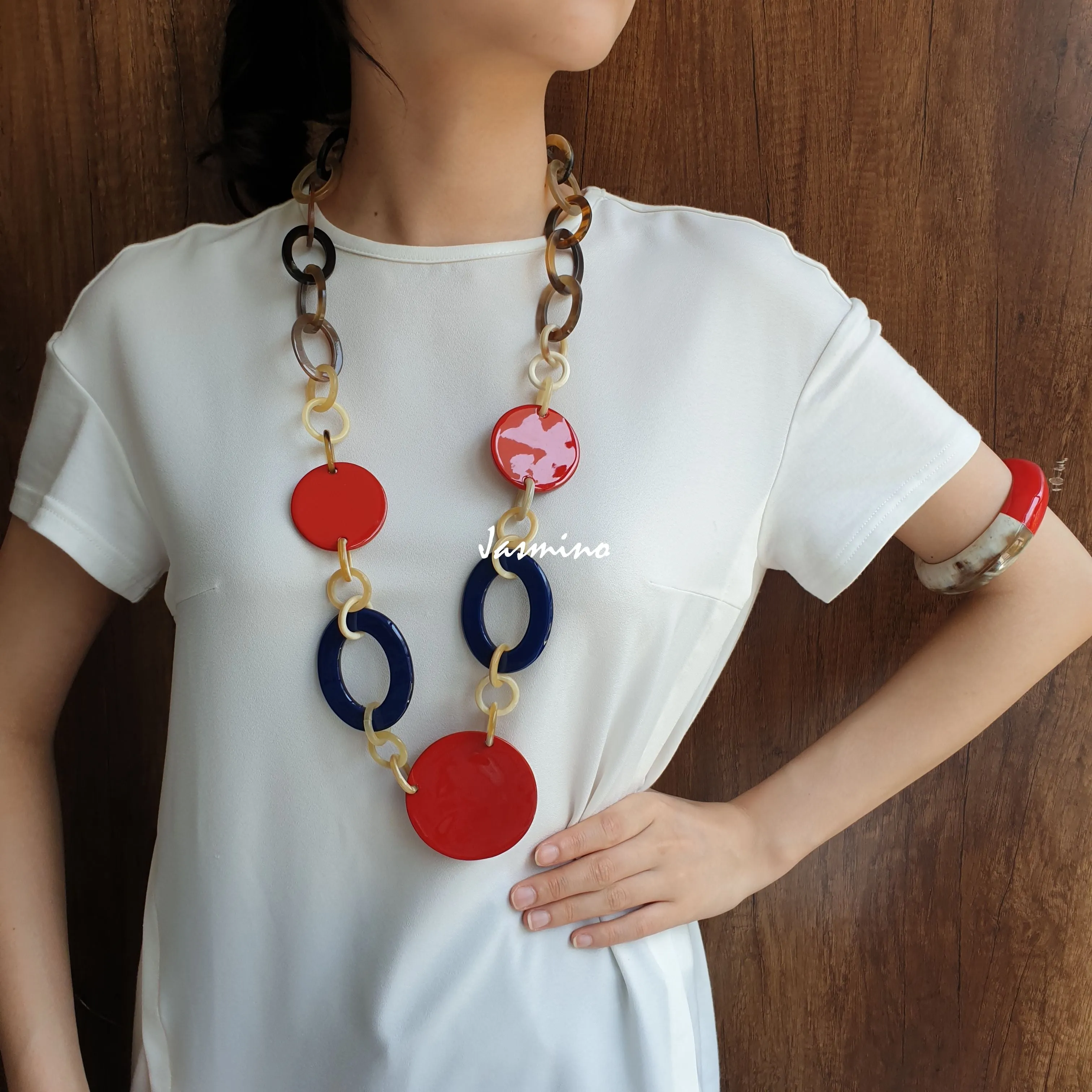 Buffalo Horn Necklace J18147, Natural Handmade from Vietnam