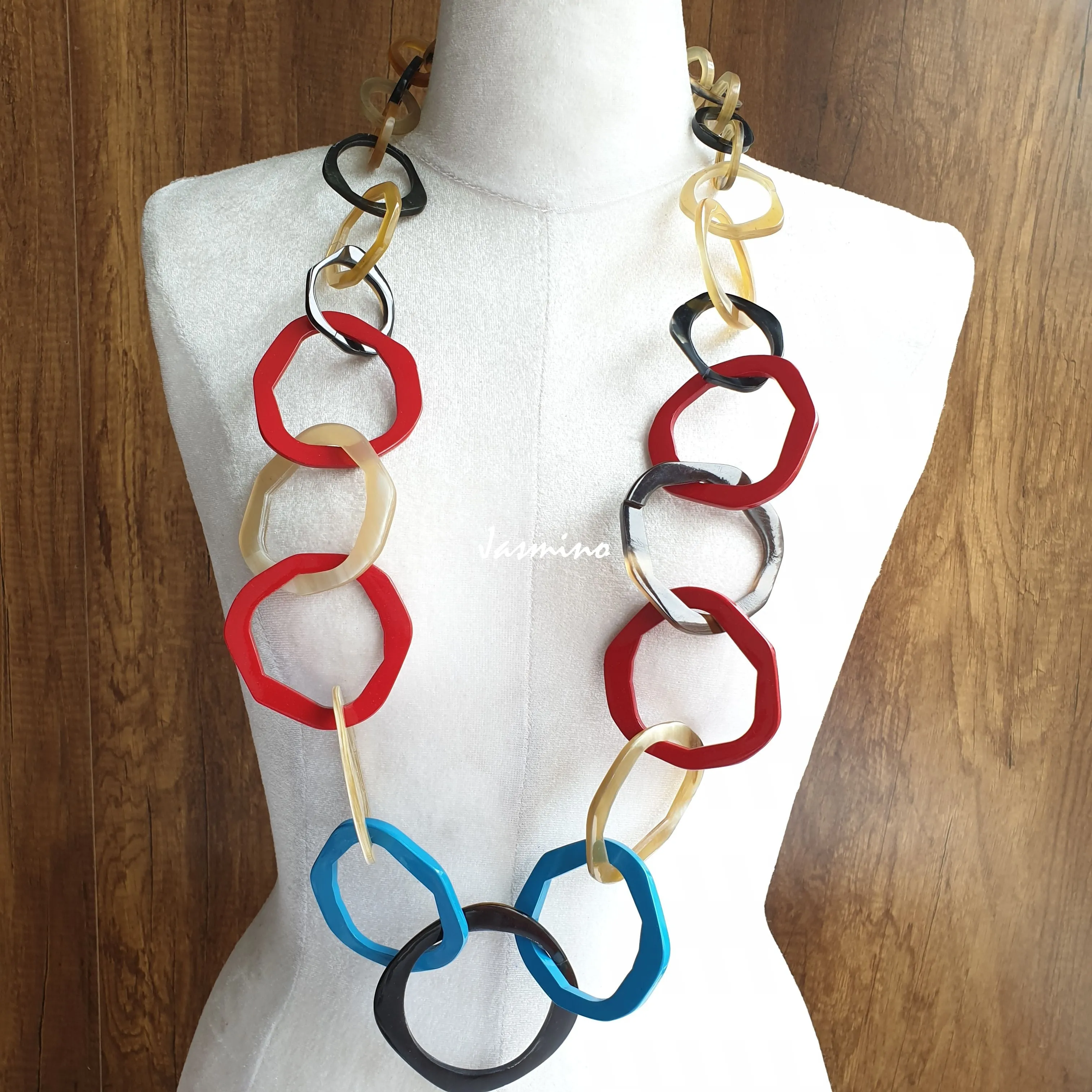 Charming Horn Necklace J18268, Made by Natural Buffalo Horn