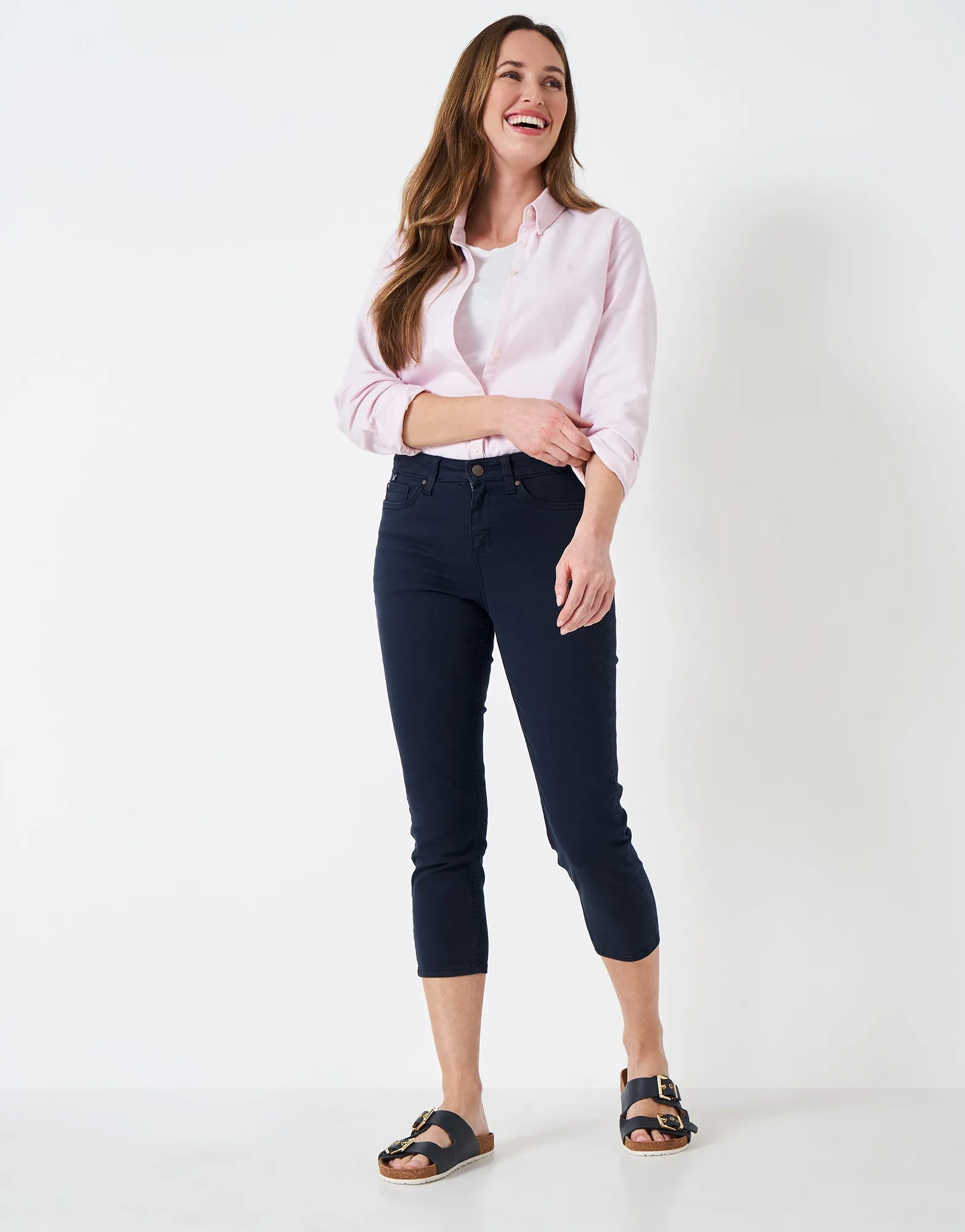 Crew Clothing - Cropped Jeans - Heritage Navy