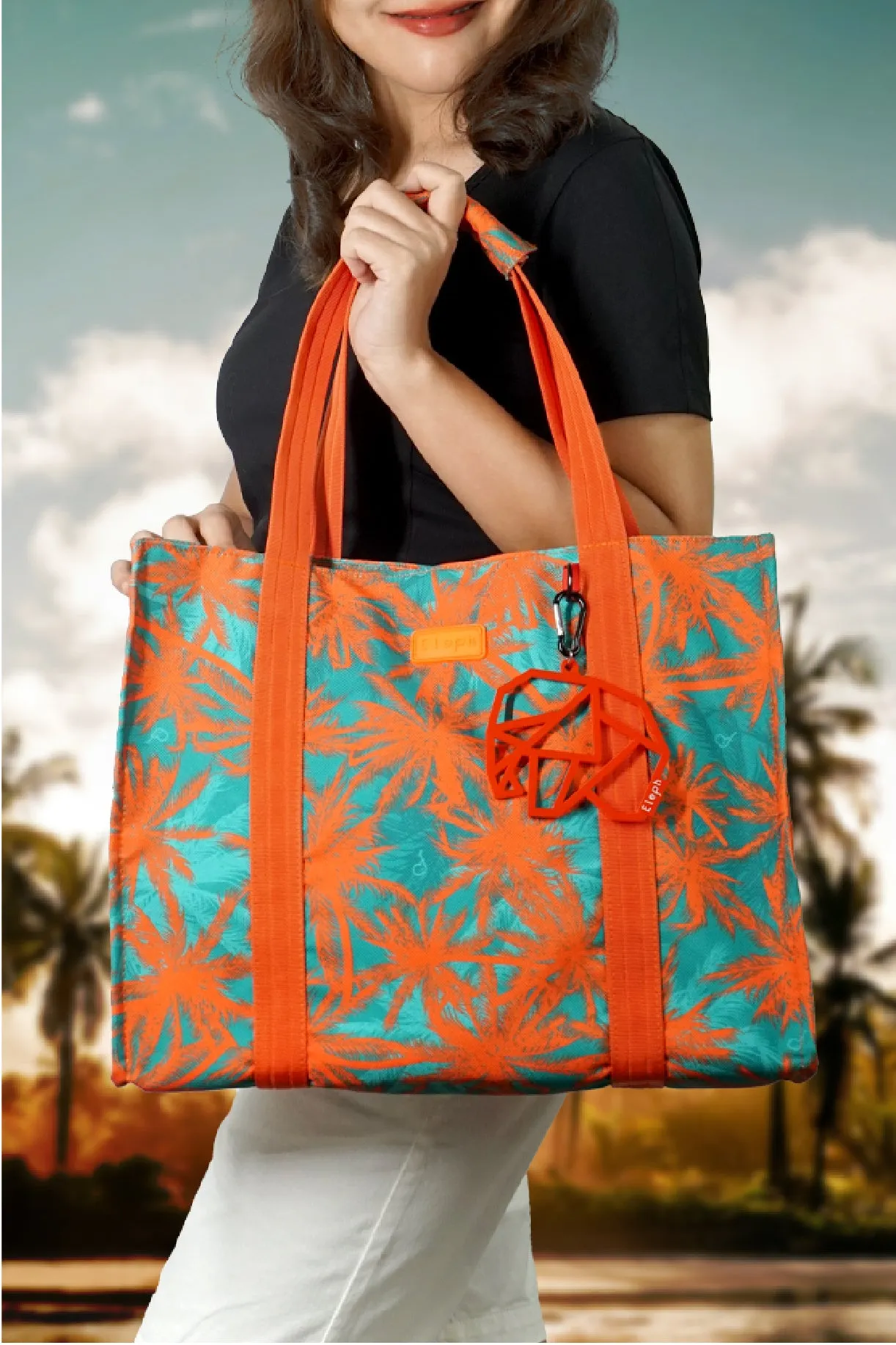 ELEPH NEILA TOTE L MAPRAOW - Turquoise/Orange