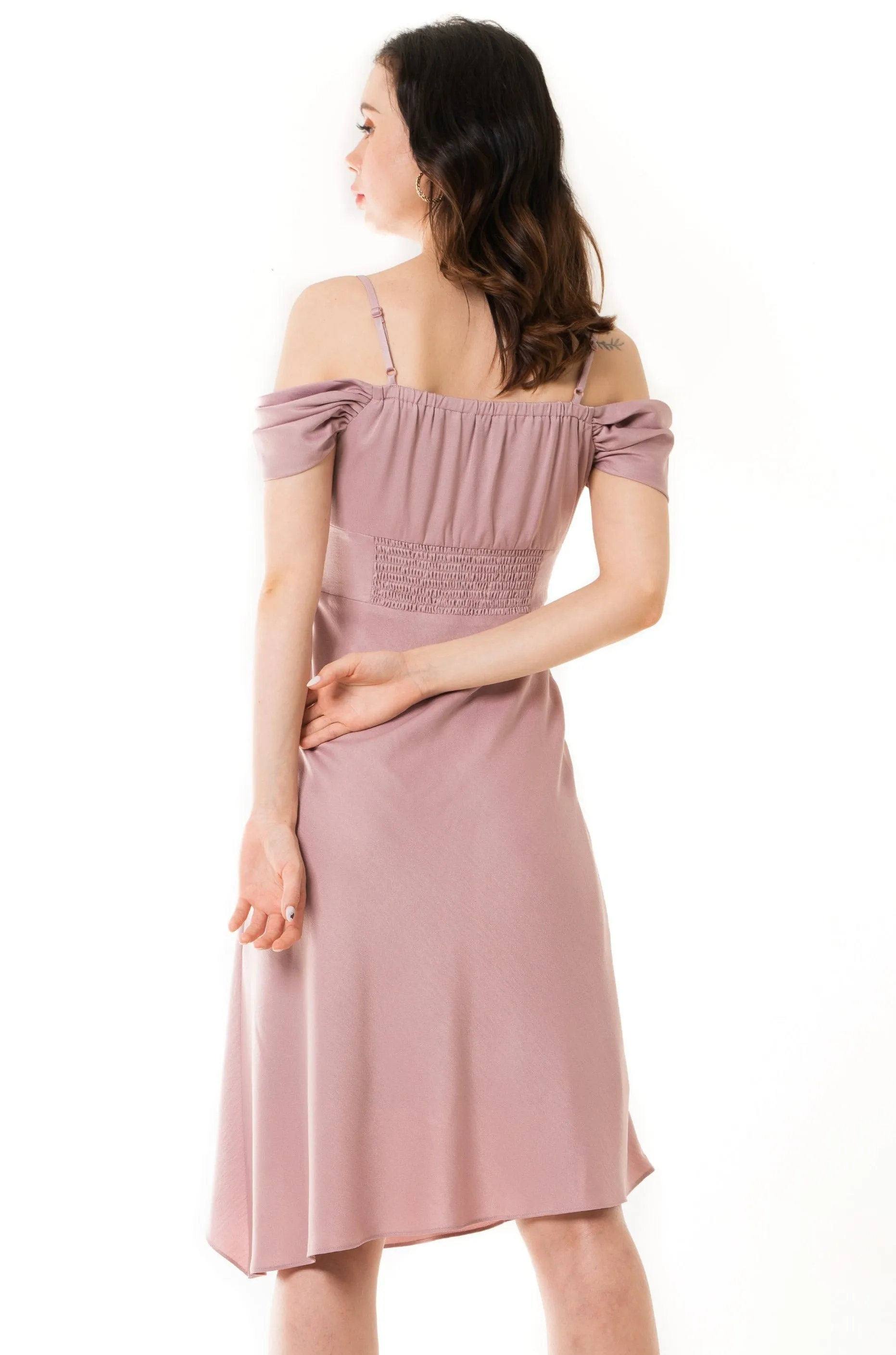 Elza Strappy Cold Shoulder Midi Dress