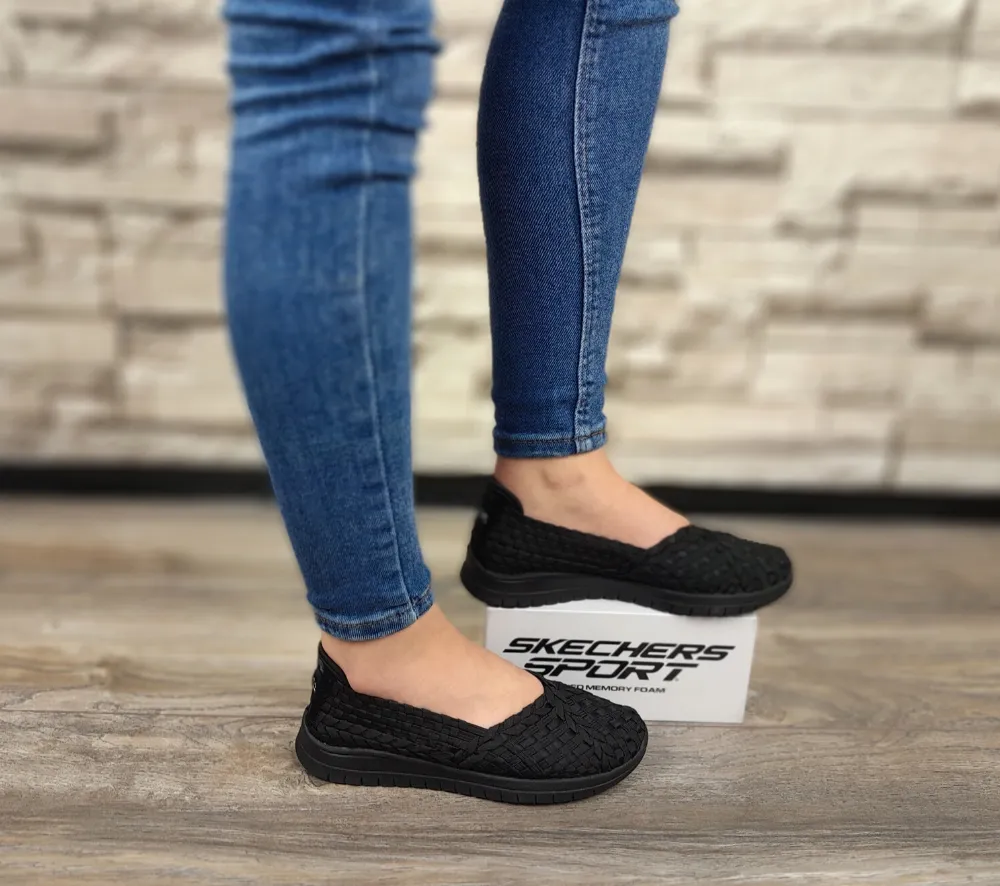 Espadrile sport, dama, SKECHERS Pureflex3-Wonderlove, 31860-BBK negru, textil