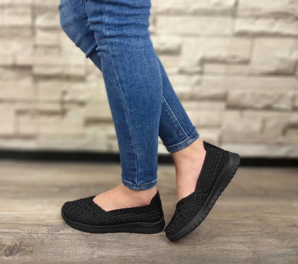 Espadrile sport, dama, SKECHERS Pureflex3-Wonderlove, 31860-BBK negru, textil