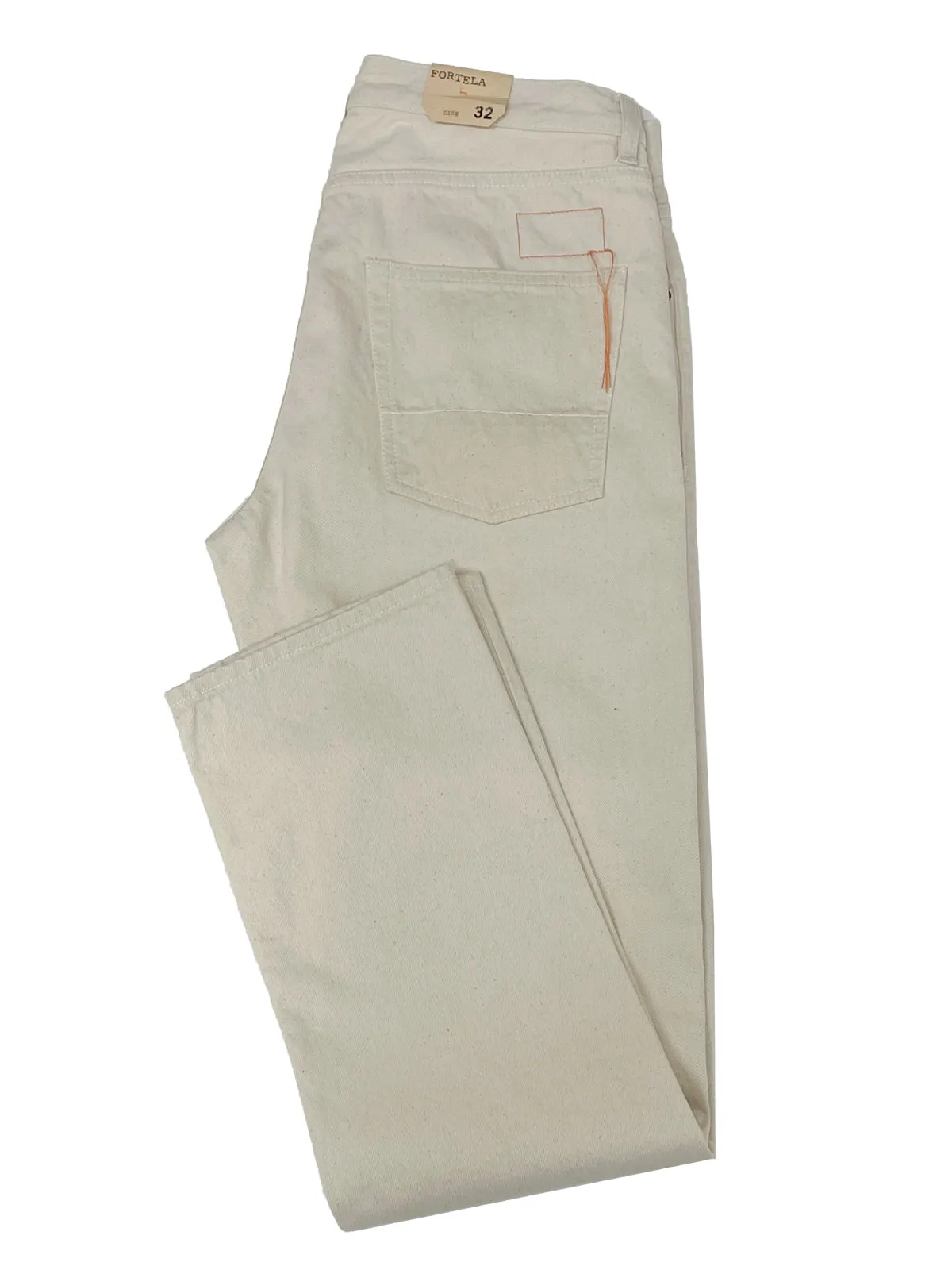 Fortela John Off White Denim Five Pocket Jeans