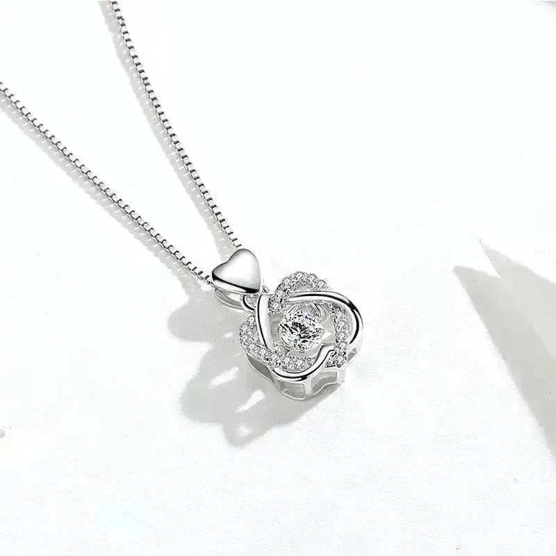 Girls star love fashion rhinestone Pearl Silver necklace for Women