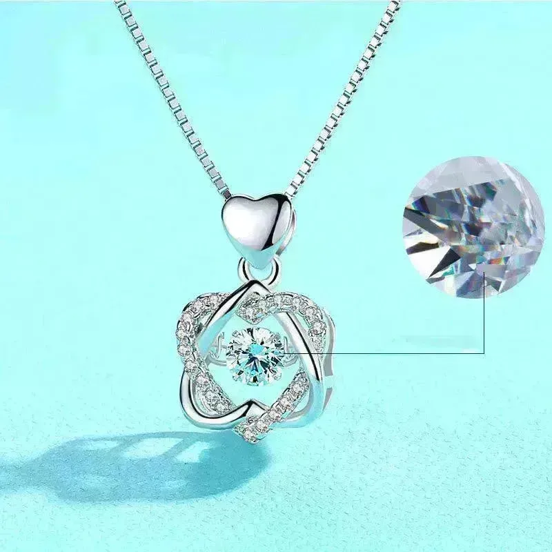 Girls star love fashion rhinestone Pearl Silver necklace for Women