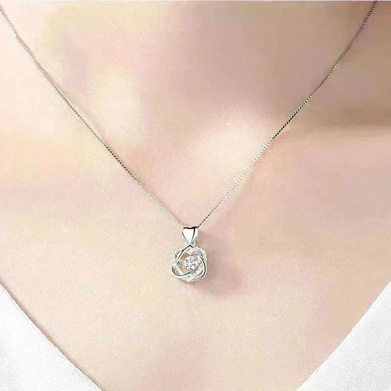 Girls star love fashion rhinestone Pearl Silver necklace for Women