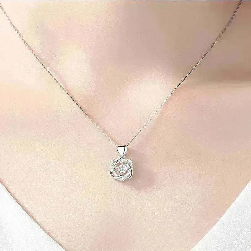 Girls star love fashion rhinestone Pearl Silver necklace for Women