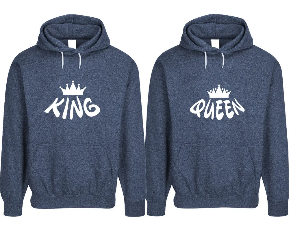 King Queen Couple Matching Speckle Hoodies