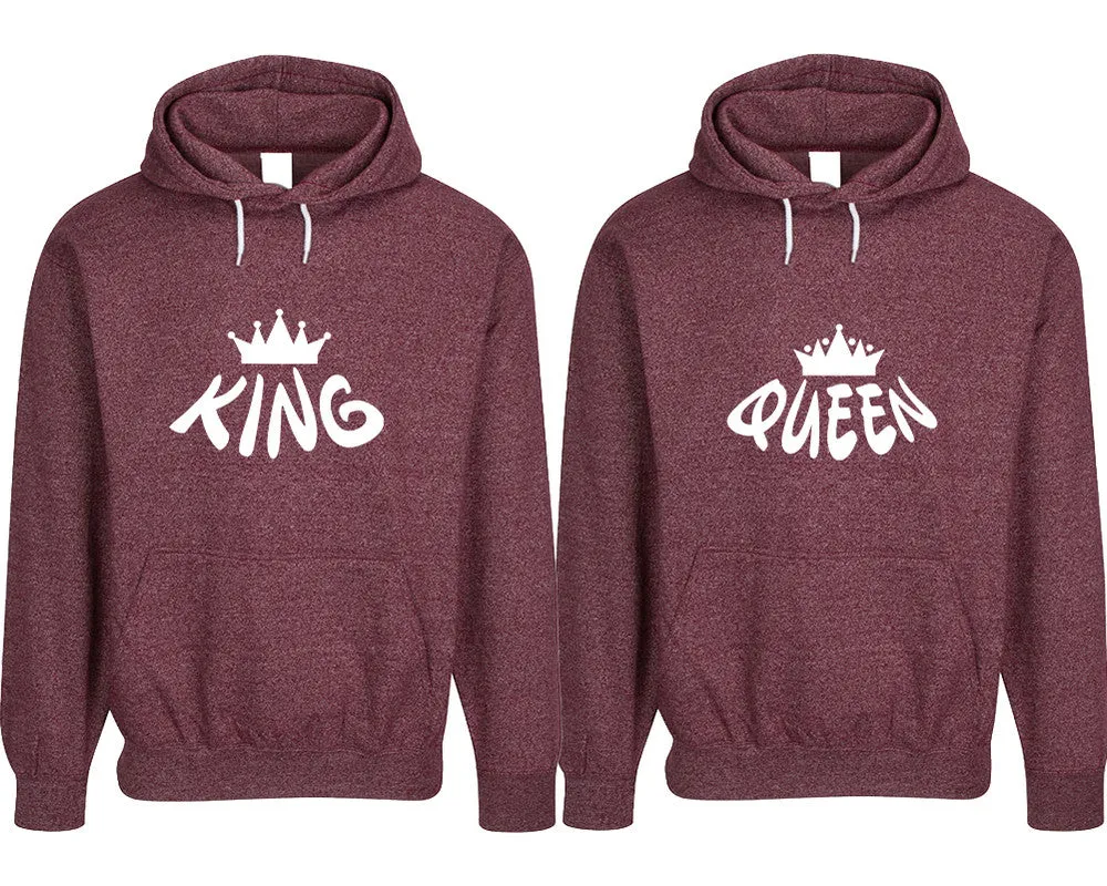 King Queen Couple Matching Speckle Hoodies