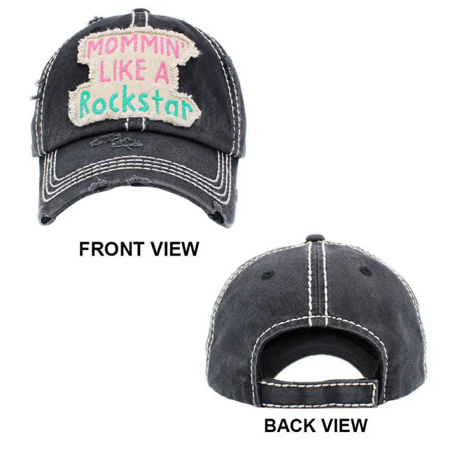 Mommin Like A Rockstar Message Vintage Baseball Cap