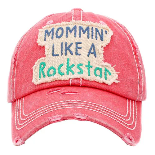 Mommin Like A Rockstar Message Vintage Baseball Cap