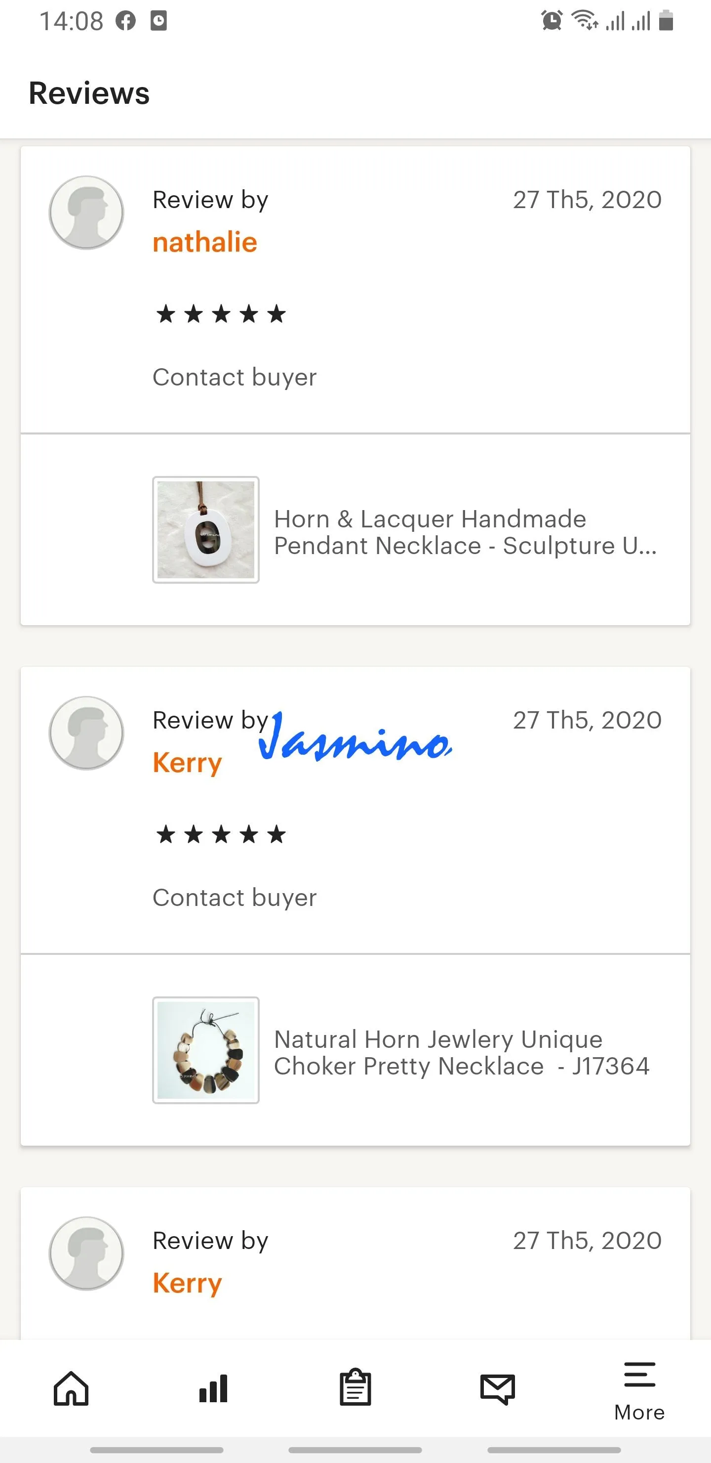 Mystery Horn Necklace J17364, Made by Natural Buffalo Horn