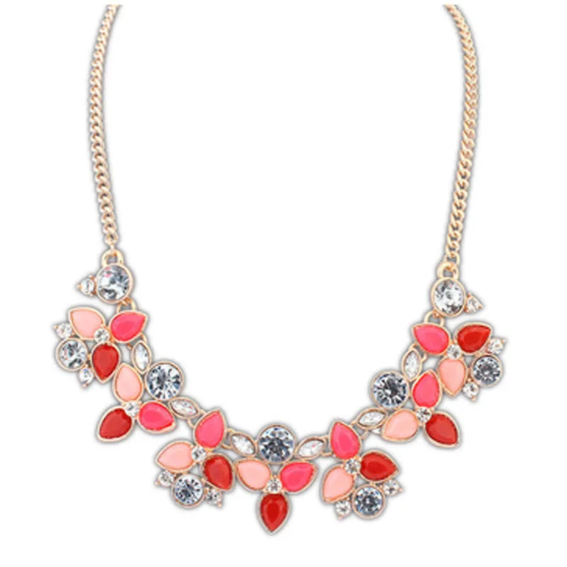New Fashion Brand Designer Chain Choker Vintage Rhinestone Necklace Bib Statement Necklaces & Pendants Women Jewelry