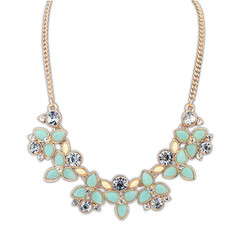 New Fashion Brand Designer Chain Choker Vintage Rhinestone Necklace Bib Statement Necklaces & Pendants Women Jewelry
