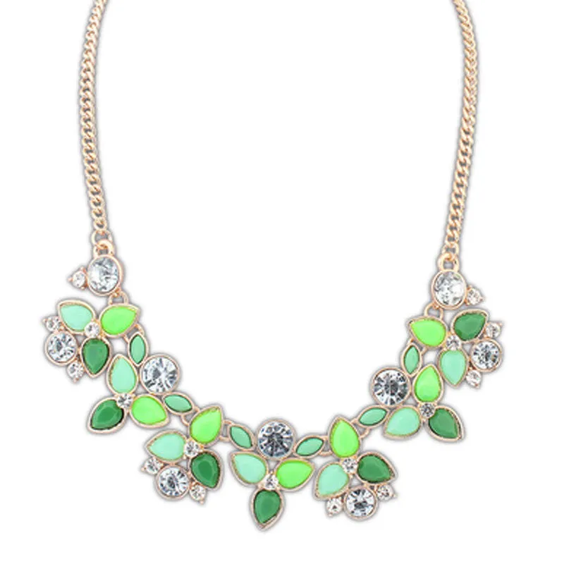 New Fashion Brand Designer Chain Choker Vintage Rhinestone Necklace Bib Statement Necklaces & Pendants Women Jewelry