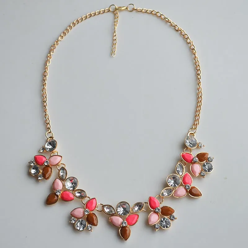 New Fashion Brand Designer Chain Choker Vintage Rhinestone Necklace Bib Statement Necklaces & Pendants Women Jewelry