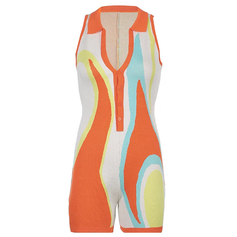Noemie Colorful Knit Playsuits