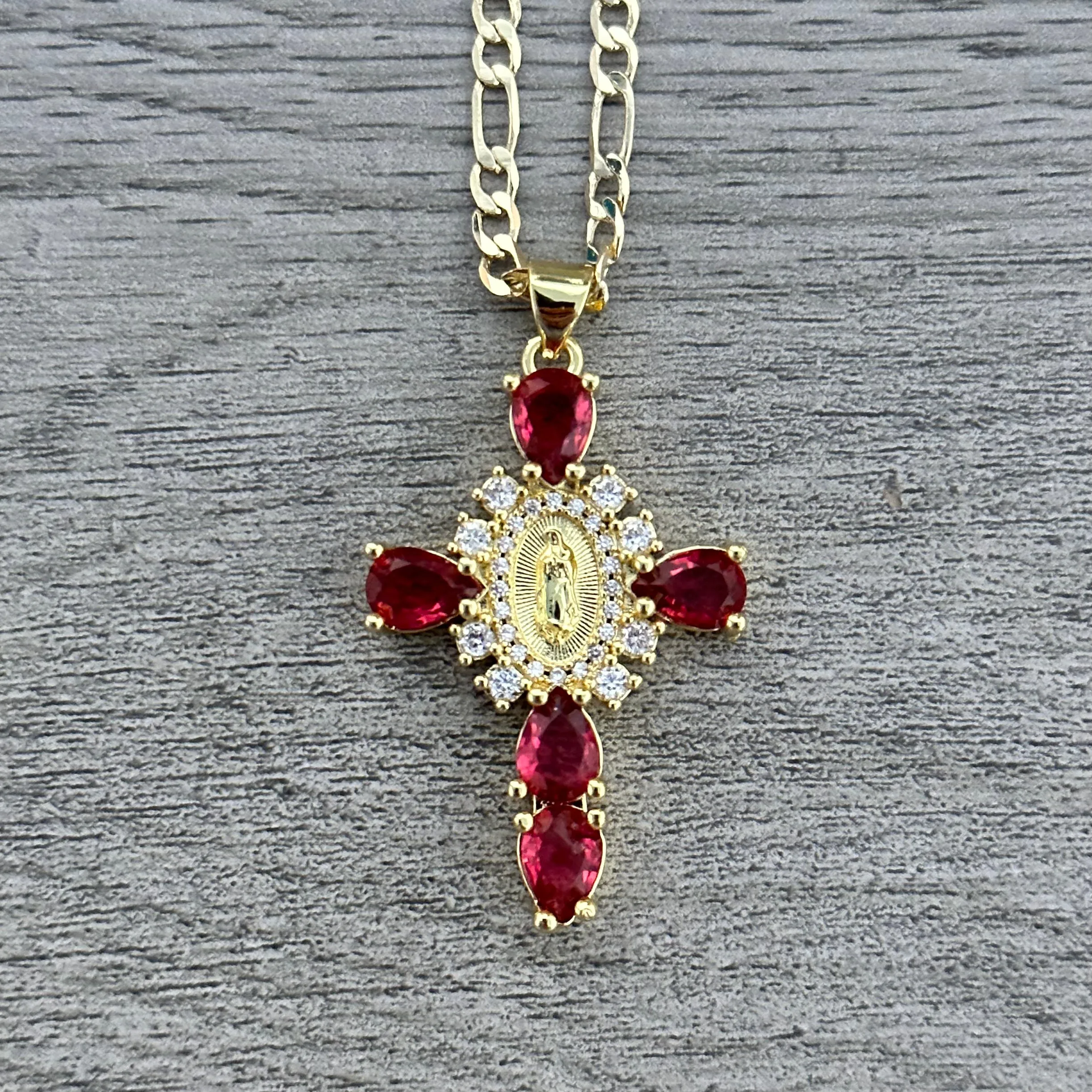 Pink Cross Necklace 030