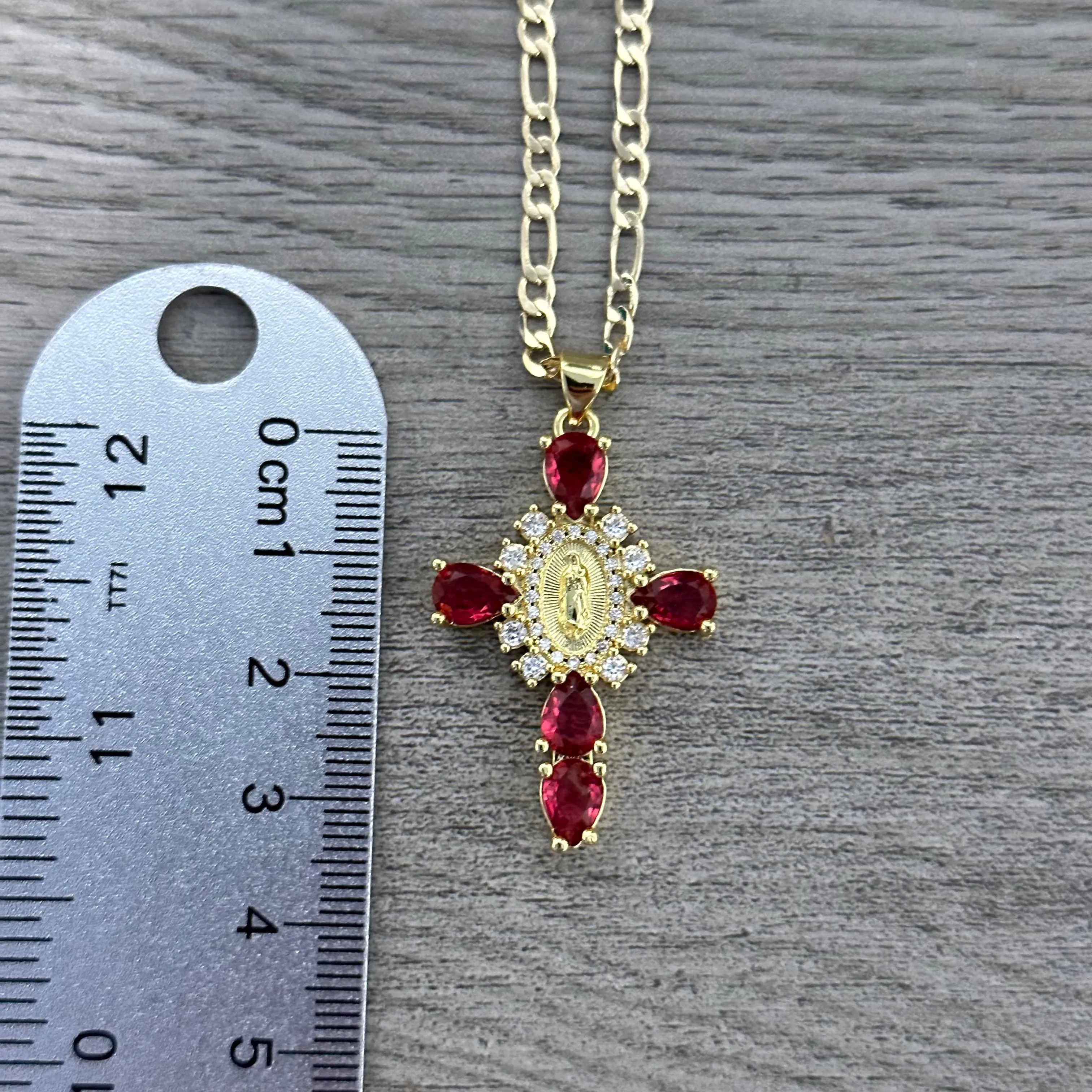 Pink Cross Necklace 030