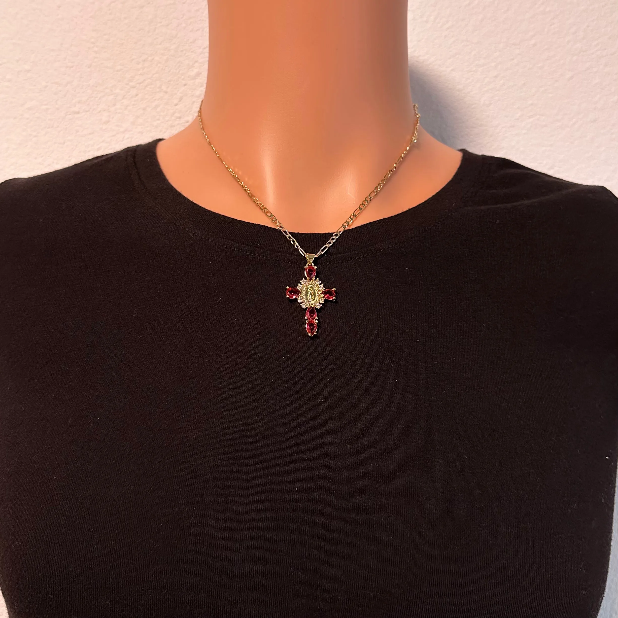 Pink Cross Necklace 030