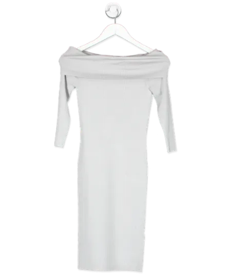 REISS Grey Silver Madeleine Knit Dress UK 4