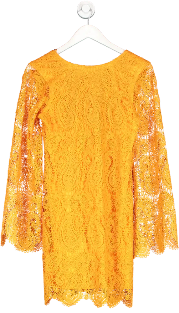 River Island Orange Paisley Lace Artisan Dress UK 10