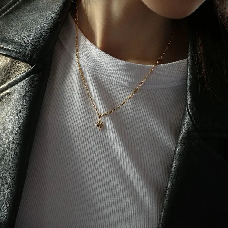 S925 Silver Hexagonal Star Pendant Necklace