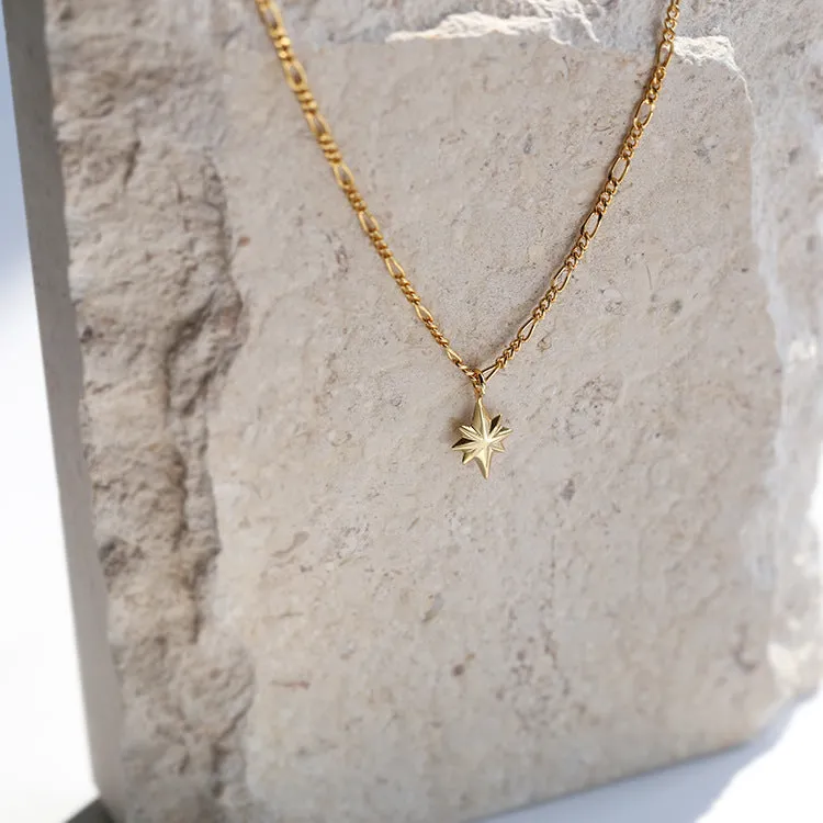 S925 Silver Hexagonal Star Pendant Necklace