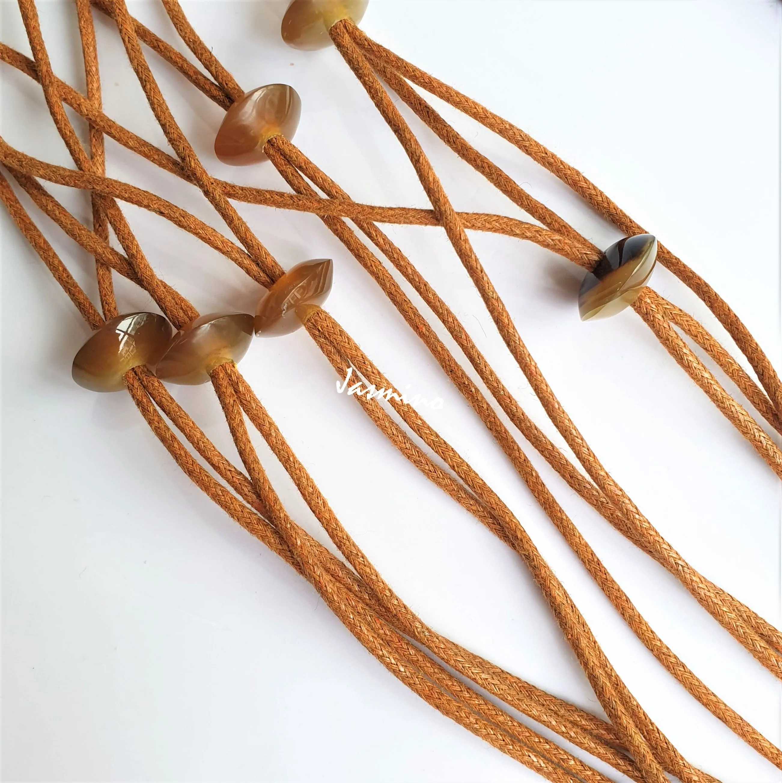 Set of 6 Pendant Cords, J17969. Leather Cord. Cotton Wax Cords. Pendant String. Handmade product from Vietnam