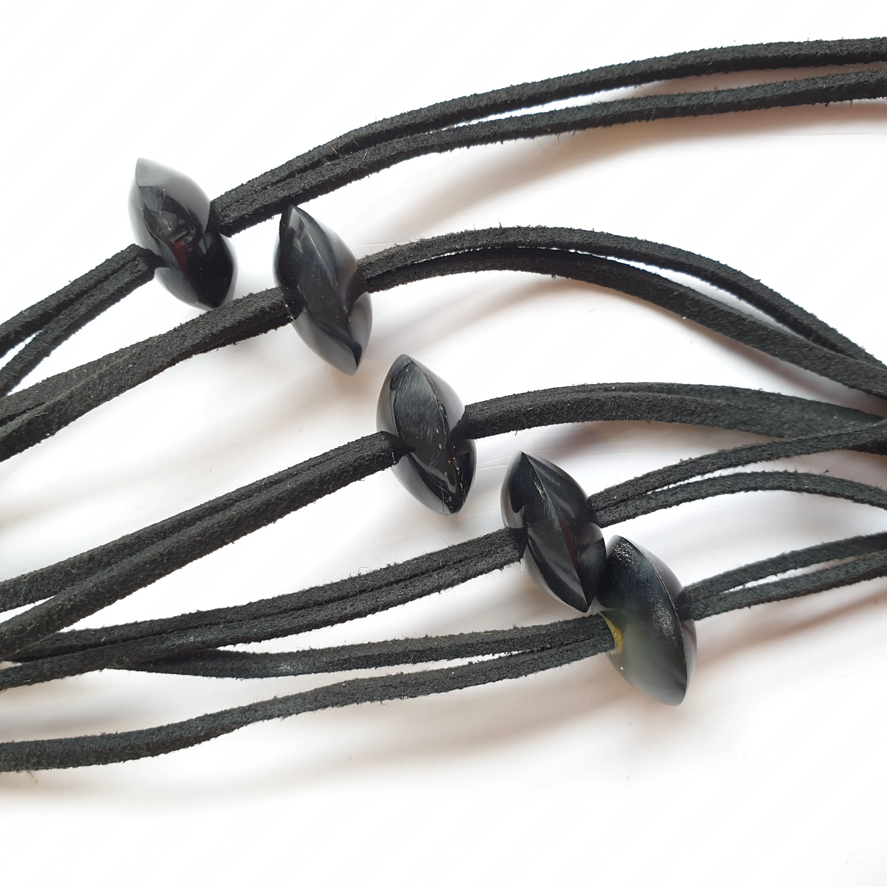 Set of 6 Pendant Cords, J17969. Leather Cord. Cotton Wax Cords. Pendant String. Handmade product from Vietnam