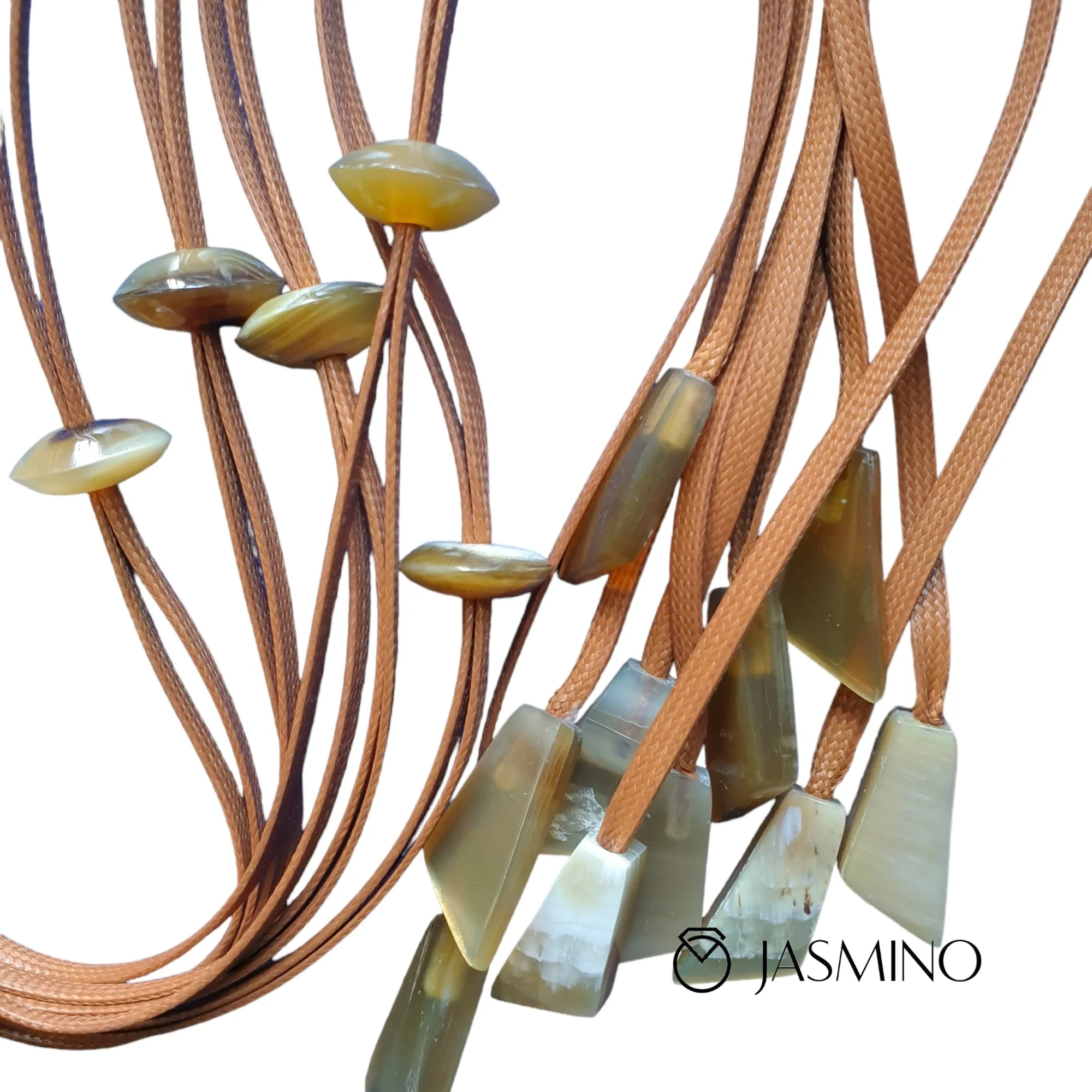 Set of 6 Pendant Cords, J17969. Leather Cord. Cotton Wax Cords. Pendant String. Handmade product from Vietnam