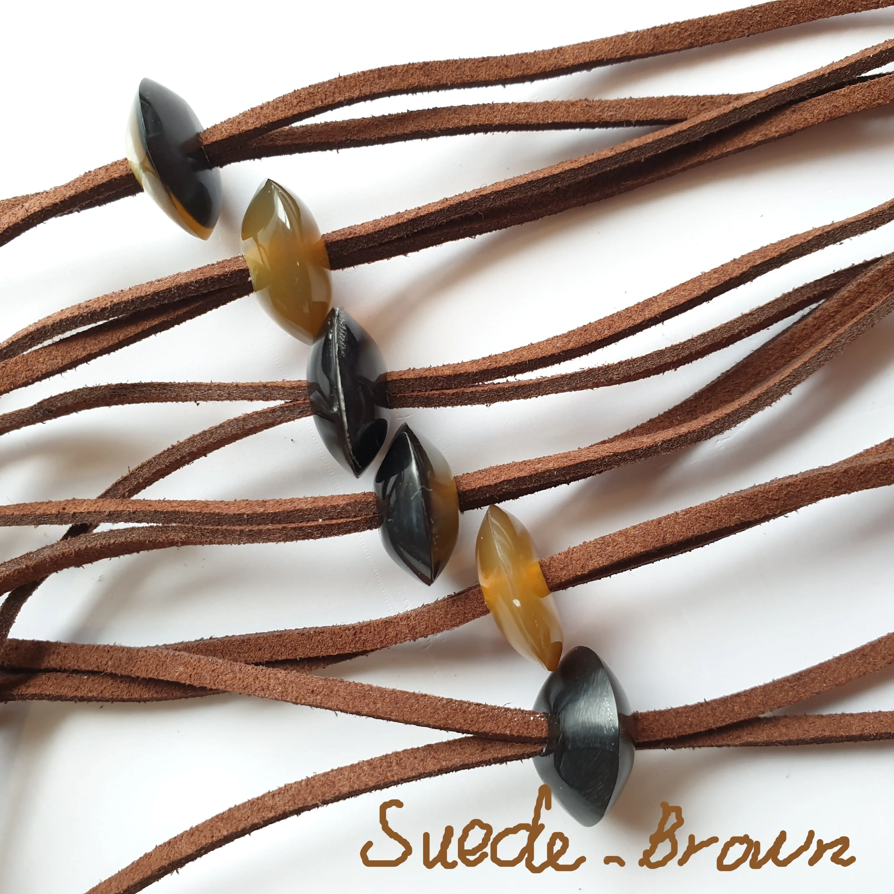 Set of 6 Pendant Cords, J17969. Leather Cord. Cotton Wax Cords. Pendant String. Handmade product from Vietnam