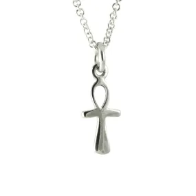 Sterling Silver Small Ankh Pendant Necklace