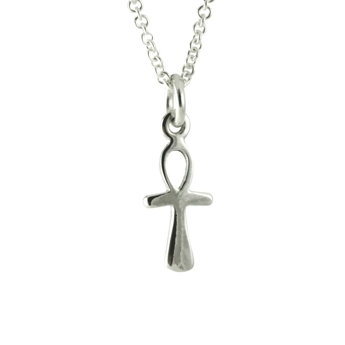 Sterling Silver Small Ankh Pendant Necklace