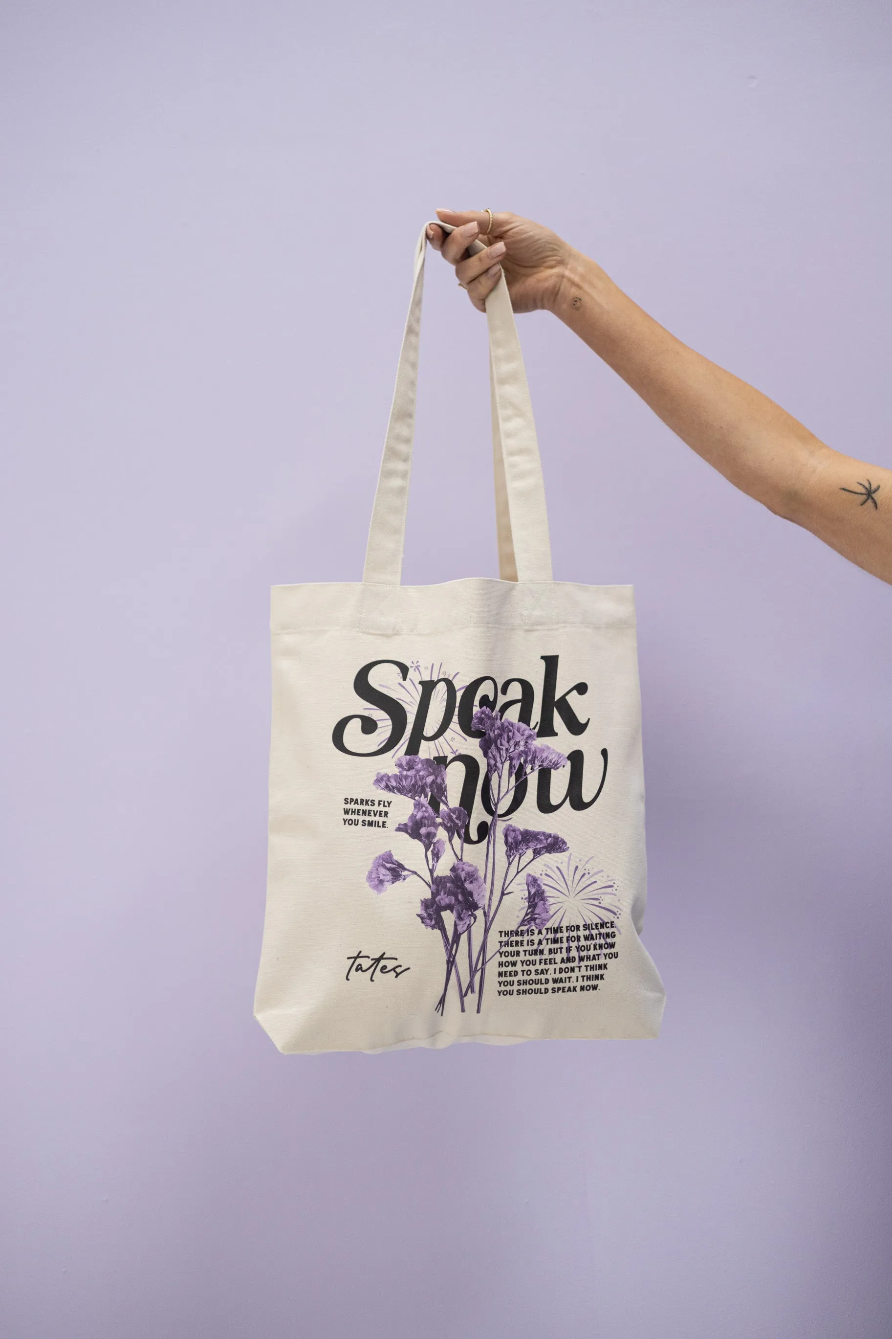 Tote bag mit "Speak now" Motiv