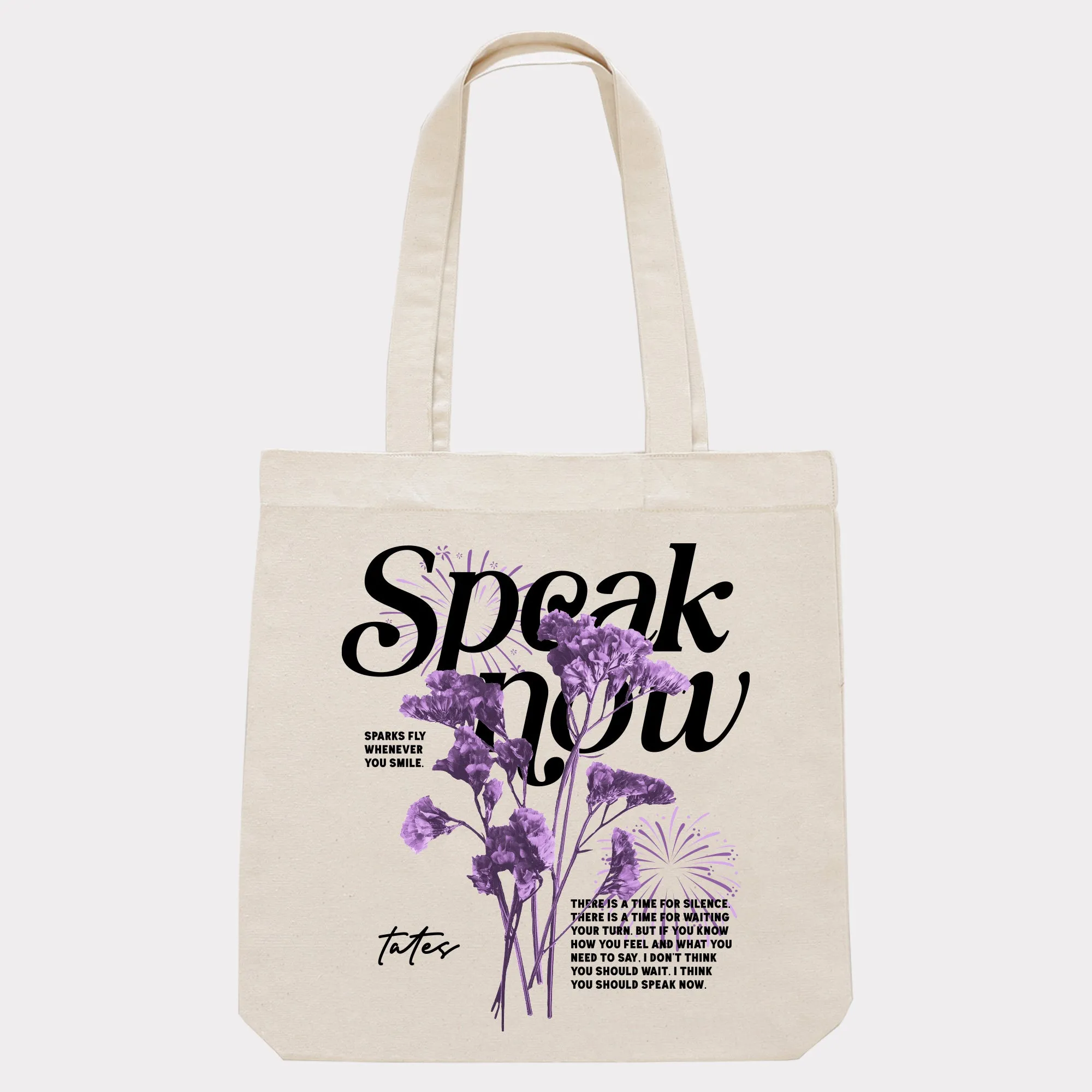 Tote bag mit "Speak now" Motiv