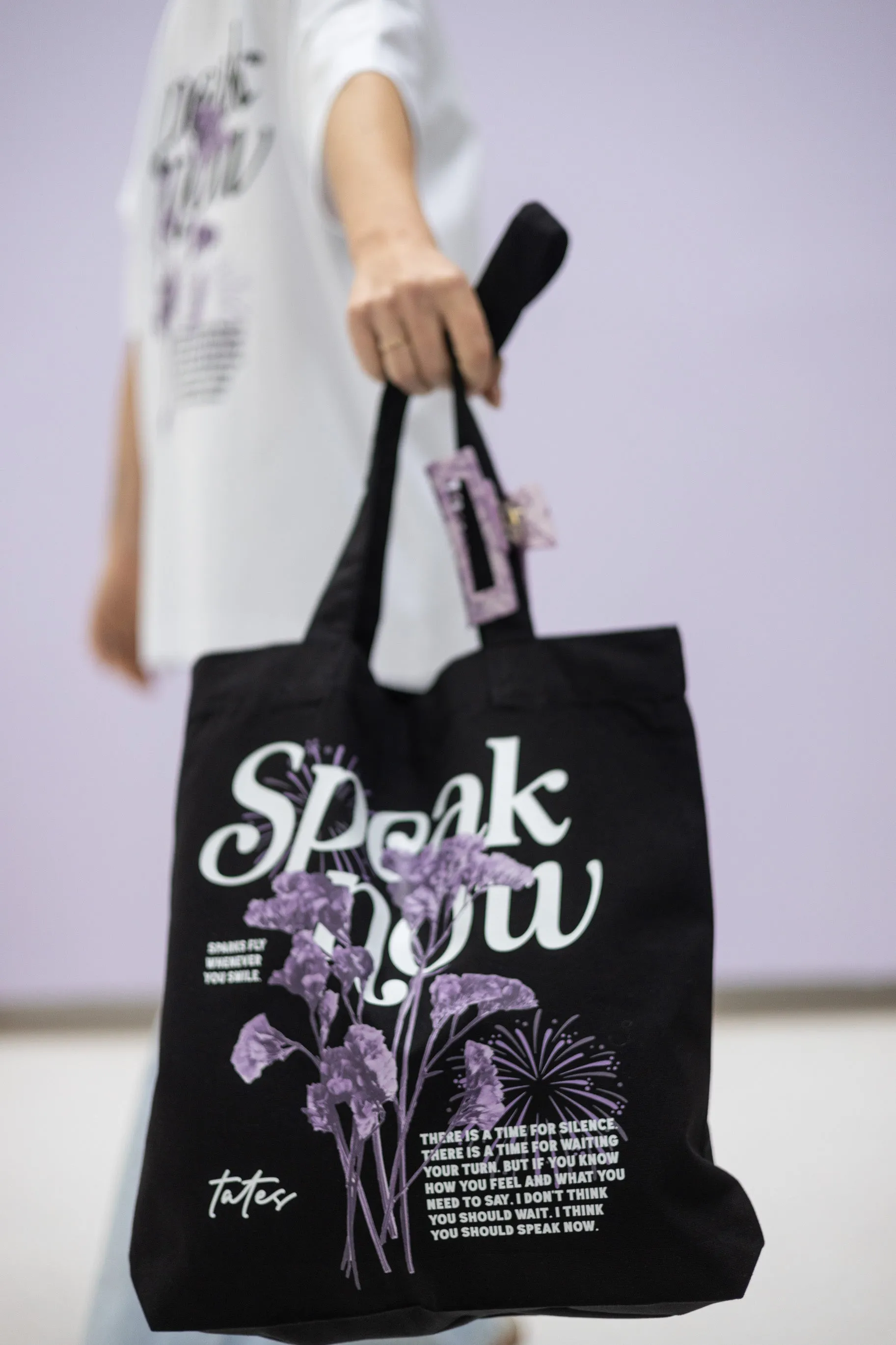 Tote bag mit "Speak now" Motiv