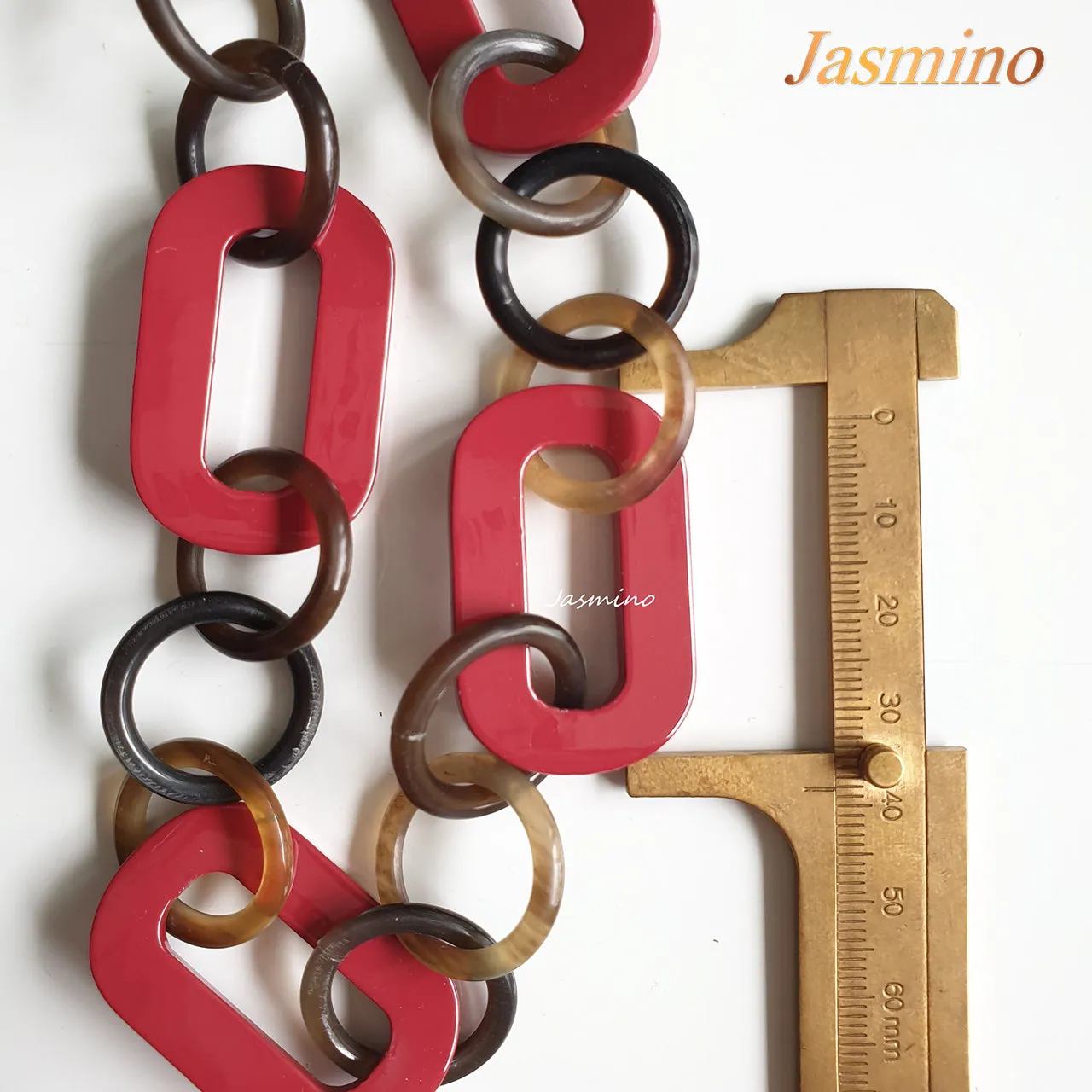 Unique Handmade Necklace J17546, Made by Buffalo Horn and Lacquer From Vietnam